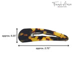 French Amie Clic Clac Large Handmade Celluloid Acetate Set of 2 Snap Hair Clips No Slip Side Slide-in Barrette for Women and Girls (Tokyo)