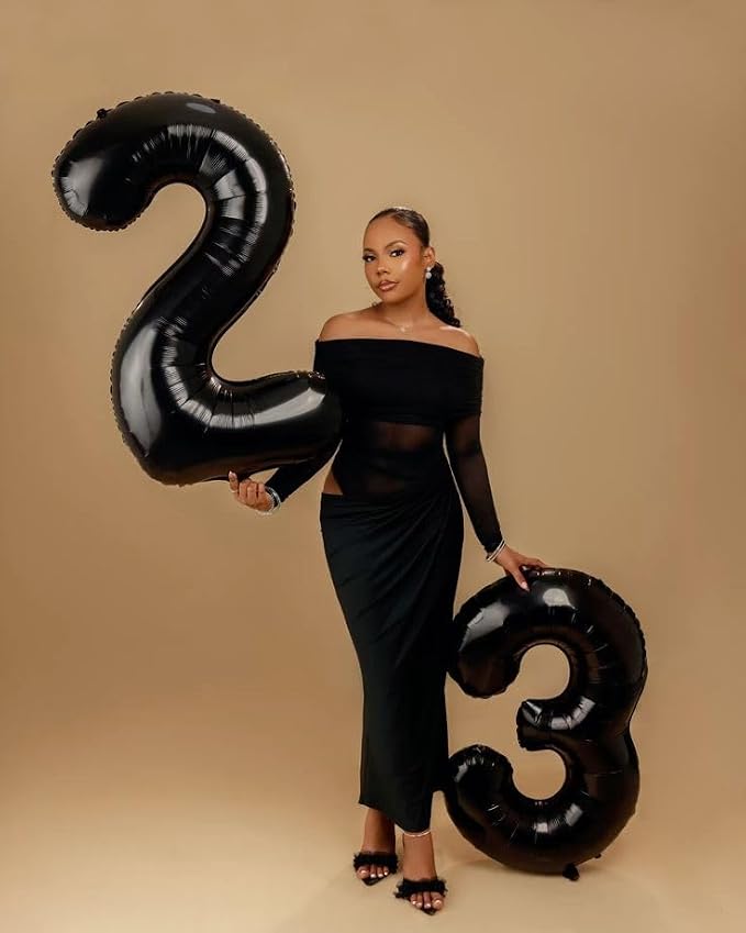 Number 17 Balloons Black 40 Inch - Image 4