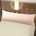 NTBAY Zippered Satin Body Pillow Pillowcase, Silky Slip Cooling Body Pillow Cover, Long Side Hidden Zipper, 20x54 Inches, Pink