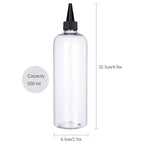 Applicator Bottle for Hair, 16.9 ounce Hair Color Applicator Bottle 2 Pack Squeeze Bottle Transparent Oil Bottles for Hair, PET Plastic Refillable Bottles with Twist Top Cap