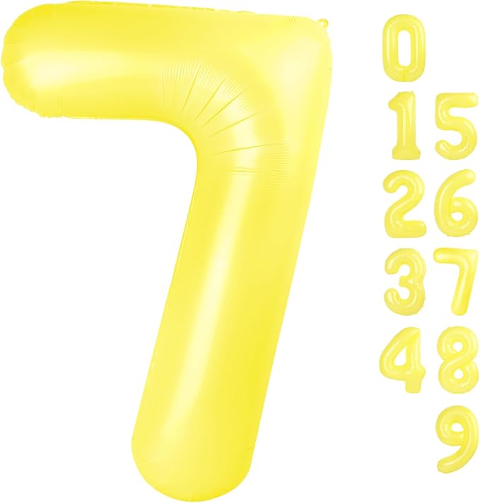 7 Balloon Number 40 Inch Yellow Balloons by Mluchee