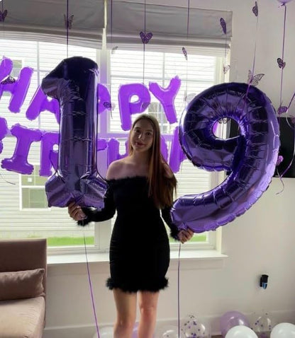 Purple Number 9 Balloon 40 inch, Balloon numbers party supplies, deco photo - Image 4
