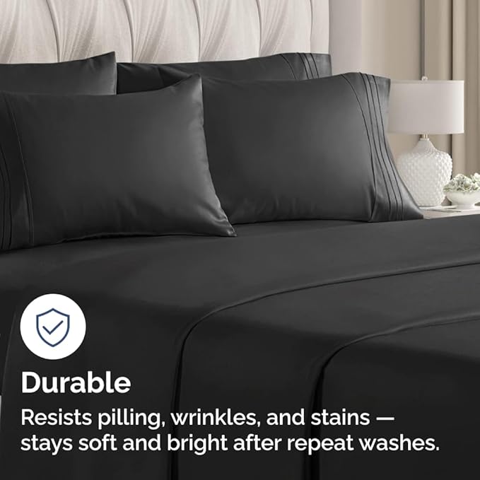 Queen Pillow Cases Set of 8 - Ultra Soft Hotel Quality Pillowcase Covers - Comfy & Wrinkle Free - Shrink, Stain and Fade Resistant - Easy-Care, Machine Washable Pillow Protectors - 8 Piece Set - Black