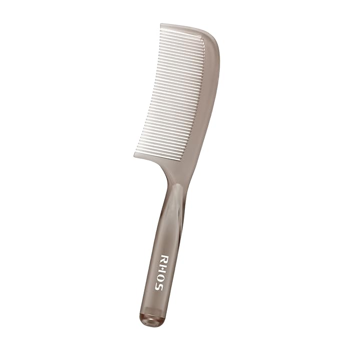 RHOS Detangler Hair Comb for Women and Men-Wide Tooth Comb for Curly,Thick,Wavy,Long Hair,Large Tooth Detangling Comb for Wet and Dry Hair-Styling Essentials Round Handle Hairdressing Comb(Gray)