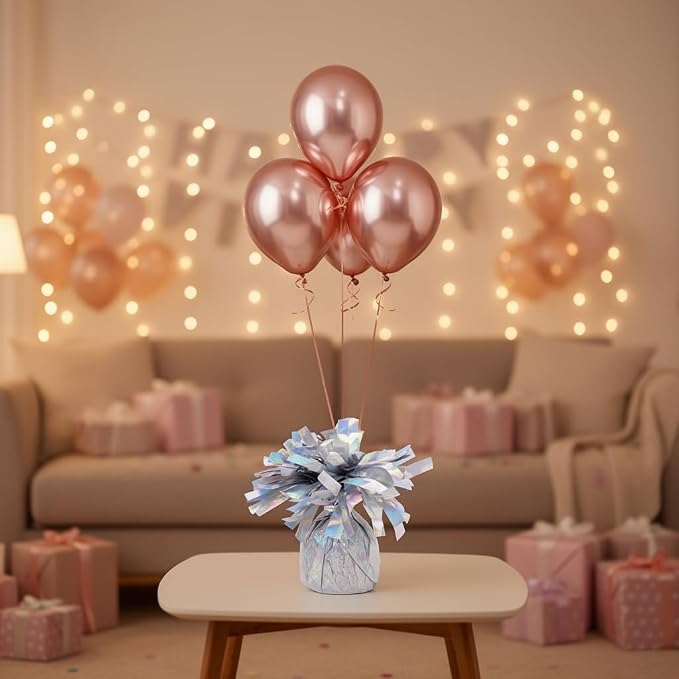 Metallic Silver Balloon Weights, 6 Pack | Metallic silver PET film; helium - Image 6