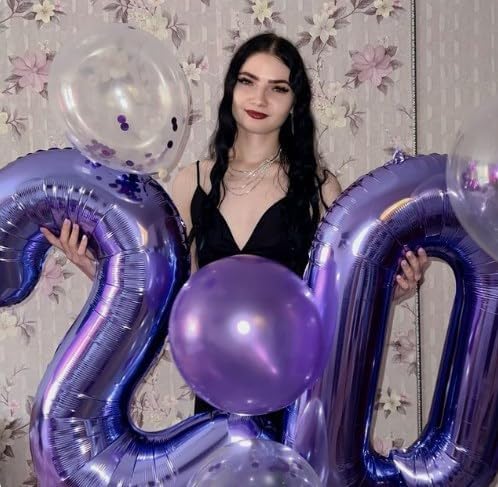 Purple Number 0 Balloon 40 inch, Balloon numbers party supplies, deco photo - Image 4