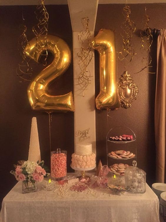Gold Number 4 Balloon 40 Inch, 4th Birthday Party Decorations Men Women | Foil - Image 4
