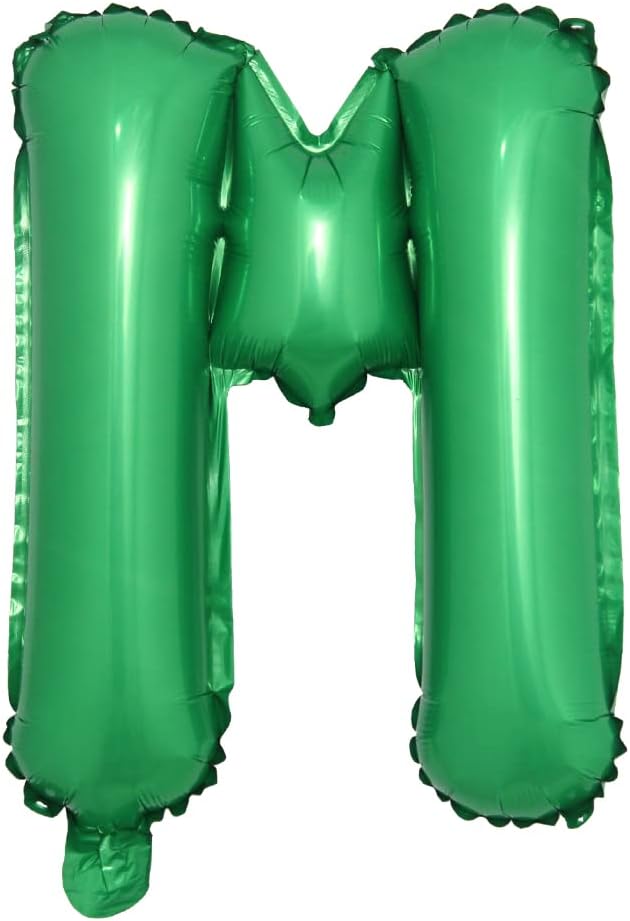 16 inch Green Alphabet Letter and Number Balloons Set Package, Aluminum Hanging by RUIANSI