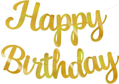 BEISHIDA Double-sided Gold Happy Birthday Banner Party Decoration NO DIY | by Beishida