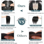Human Hair Toppers for Women Real HairTopper with Thinning Hair 120% Density Round Shaped Swiss Base Hair Pieces 40g-Medium Brown to Creamy Iced Blone（4T1016#）