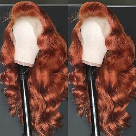 AMIRTY Ginger Wig Human Hair 13X4 HD Transparent Lace Front Wigs Human Hair Pre Plucked with Baby Hair Chestnut Brown #33 Wigs For Women Glueless Wigs Human Hair 20 Inch