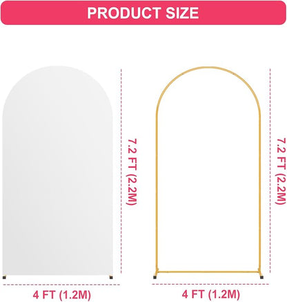 7.2FT Arch Backdrop Stand and White Cover Set, Wedding Arch Backdrop Stand | - Image 3