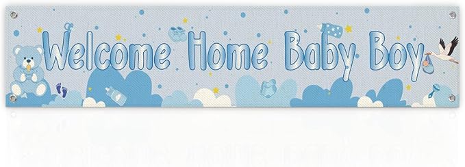 Welcome Home Baby Boy Hanging Banner, Sweet Baby Shower Entryway Home Party by Unknown