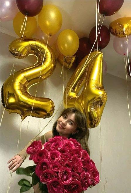 40 Inch Gold Large Number 14 41 Balloons, Giant Foil Number Four 14 41 Balloons - Image 5