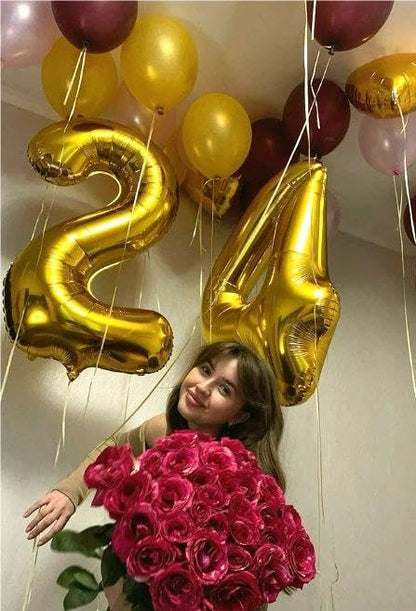 40 Inch Gold Large Number 24 42 Birthday Balloon, Giant Numbers 24 42 Balloons - Image 5