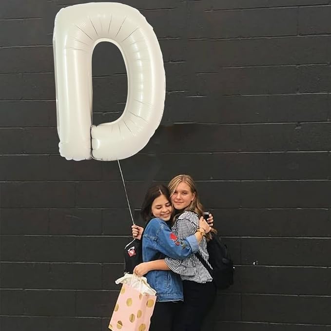 TONIFUL 40 Inch Large Cream White Letter D Balloons Giant Alphabet Letter - Image 5