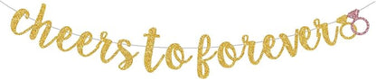 Cheers To Forever Banner for Gold Gliter Engagement/Wedding Banner/Bridal by Unknown