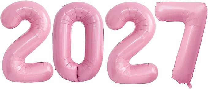 Light Pink 2027 Foil Number Balloons by GOER