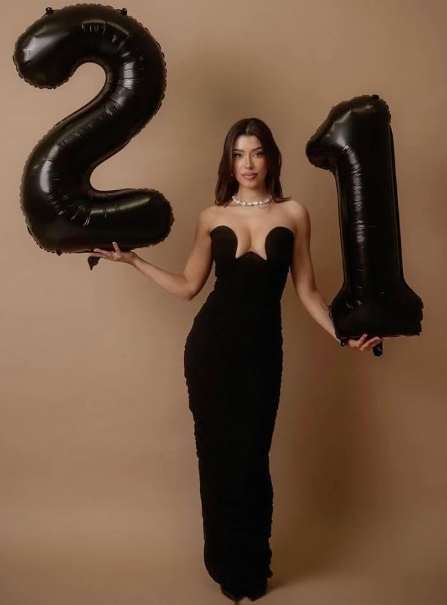 Number 12 Balloons Black 40 Inch - Image 2