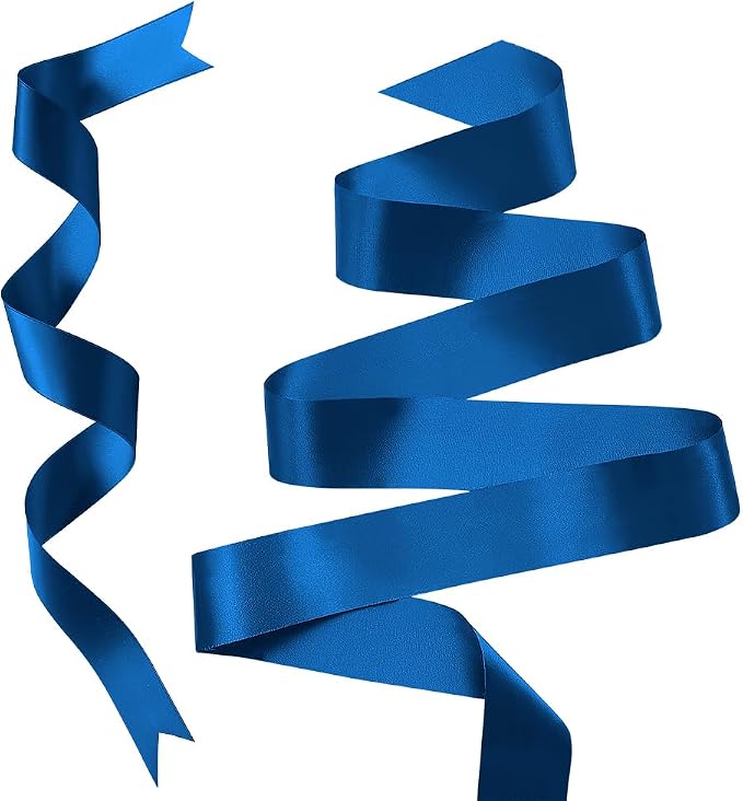 Royal Blue Satin Ribbon 1 Inch 25 Yard Fabric Ribbons - Image 3