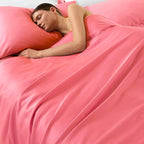 NTBAY Zippered Satin Pillow Cases for Hair and Skin, Luxury Standard Hidden Zipper Pillowcases Set of 2, 20x26 Inches, Coral Pink