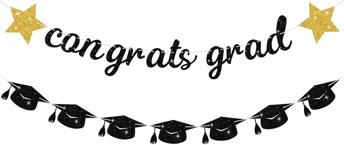 2026 Graduation Banners Party Decorations Black Class of 2026 by ZXOPM