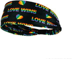Rainbow Headband for Women Non Slip Elastic Sweat Hairbands Fashion Sports Hair Bands Soft Cloth Fabric Stretchy Headband for Running Workout Yoga