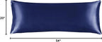 BEDELITE Satin Body Pillow Cover, Super Soft and Cooling Body Pillow Pillowcase for Hair and Skin, Breathable Silky Full Long Pillowcase Cover(20"x54", Navy)