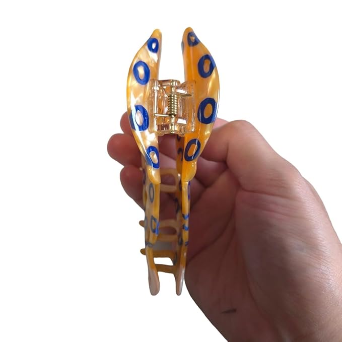 Cute Big Blue-Ringed Octopus Hair Clips,Novelty Acetate Octopus Element Claw Clip