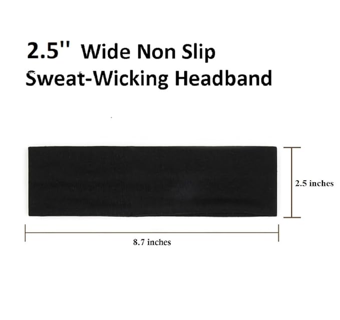 TERSE Christmas Headbands for Women Non Slip Elastic Sweat Hairbands Soft Fabric Hair Bands Workout Yoga Running Sport Thin Hair Wrap for Girls,Black Red Green Headbands