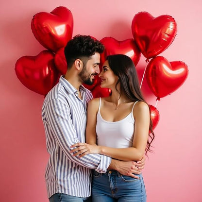 Biapian Red Heart Balloons, Valentine Decorations, Anniversary - Image 4