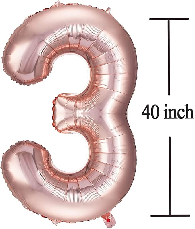 Rose Gold 13 Number Balloons Big Giant Jumbo Large Number 13 Foil Mylar Balloons - Image 3