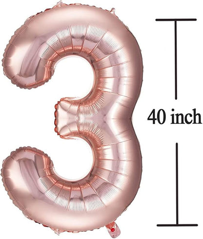 Rose Gold 13 Number Balloons Big Giant Jumbo Large Number 13 Foil Mylar Balloons - Image 3