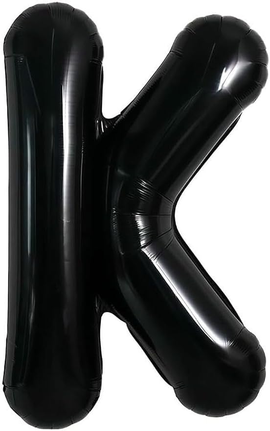 40 Inch Black Letter K Foil Balloon, Large Jumbo Mylar Helium Alphabet Balloon by Unknown