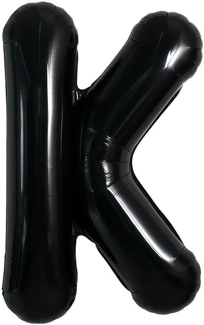 40 Inch Black Letter K Foil Balloon, Large Jumbo Mylar Helium Alphabet Balloon by Unknown