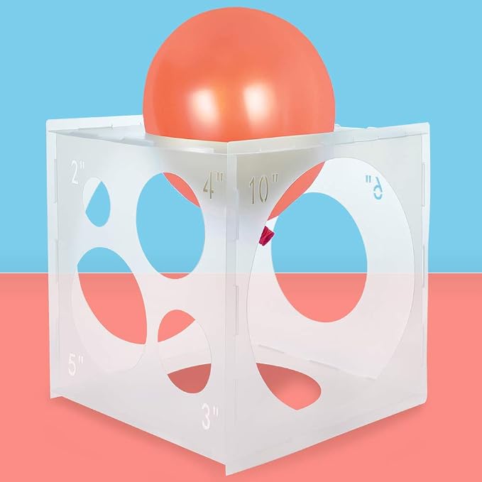 Pllieay 2-10Inch Balloon Sizer, Collapsible Plastic Balloon Sizer Cube Box | - Image 3
