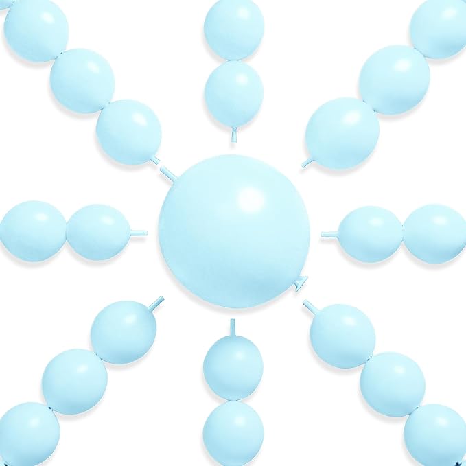 PartyWoo Baby Blue Linking Balloons 100pcs 12 Inch Blue Link Balloons | by PartyWoo