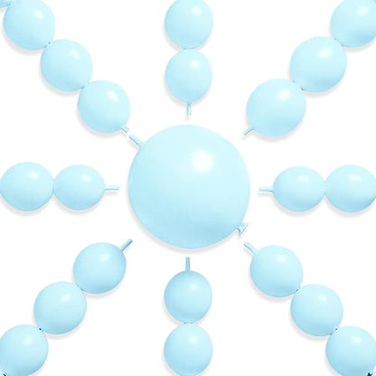PartyWoo Baby Blue Linking Balloons 100pcs 12 Inch Blue Link Balloons | by PartyWoo
