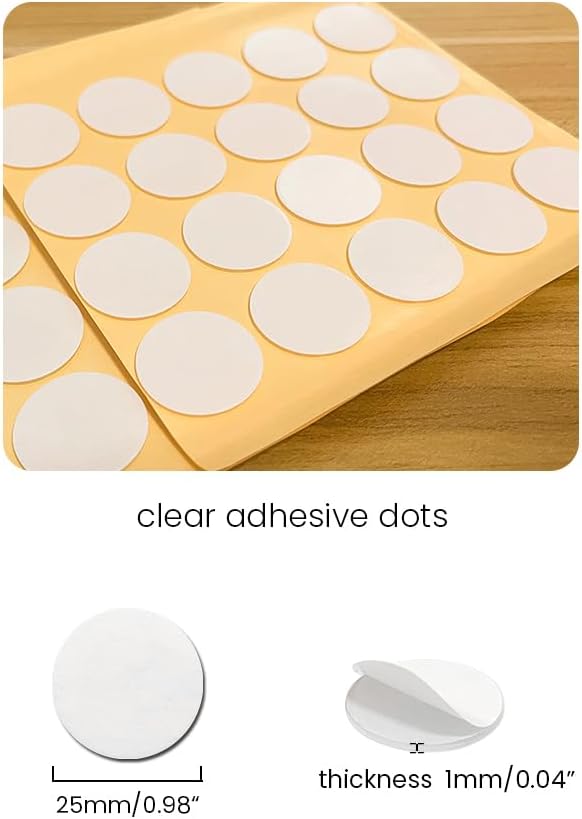 120Pcs Sticky Clear Adhesive Dots, 25mm/0.98" Double Sided Glue Dots, Removable - Image 2