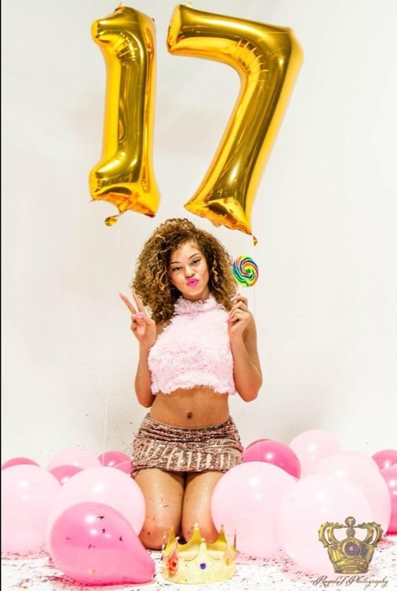 Gold Number 7 Balloon 40 Inch, 7th Birthday Party Decorations Men Women | Foil - Image 2