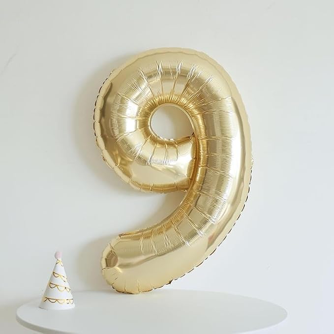 40 inch White Gold Number Balloon Giant Foil Helium Balloons Champagne Gold - Image 7