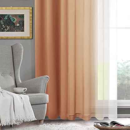 DWCN Faux Linen Ombre Sheer Curtains - Image 5