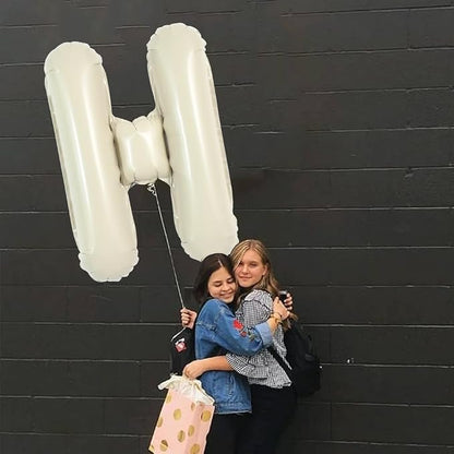 TONIFUL 40 Inch Large Cream White Letter H Balloons Giant Alphabet Letter - Image 5