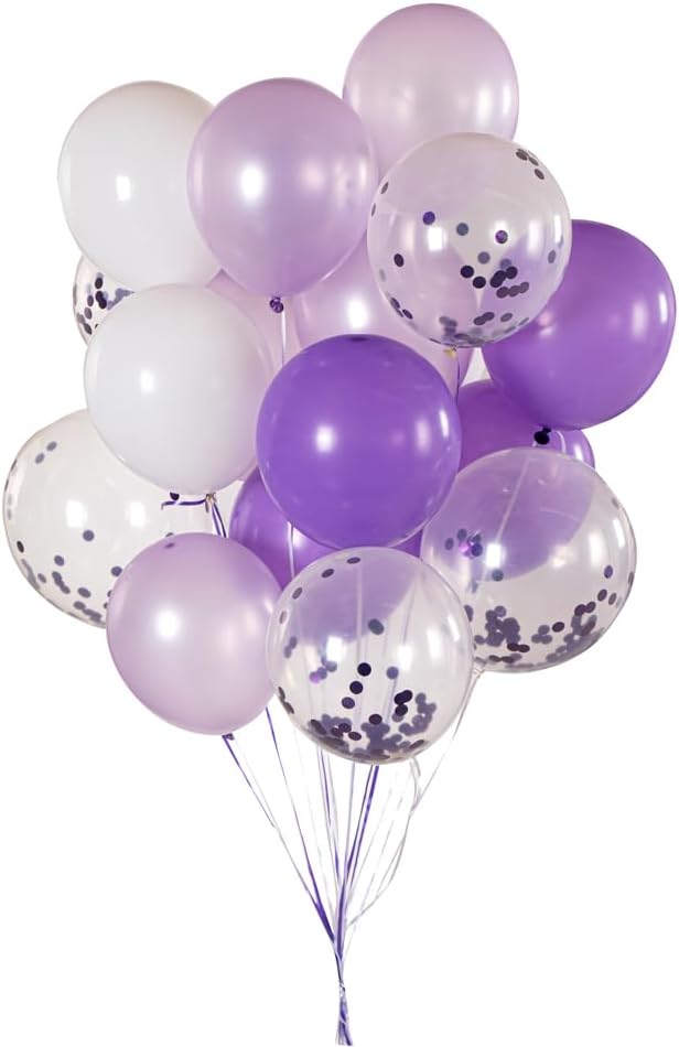 Balloonify 12 Inch Confetti Balloons, 19 Party Balloons by Restaurantware