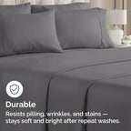 Queen Pillow Cases - 4 Pack - Super Soft Pillowcase Covers - Envelope Enclosure - Hotel Quality Pillow Protectors - Wrinkle Free, Shrink & Stain Resistant - Machine Washable - 20" x 30" (Dark Grey)