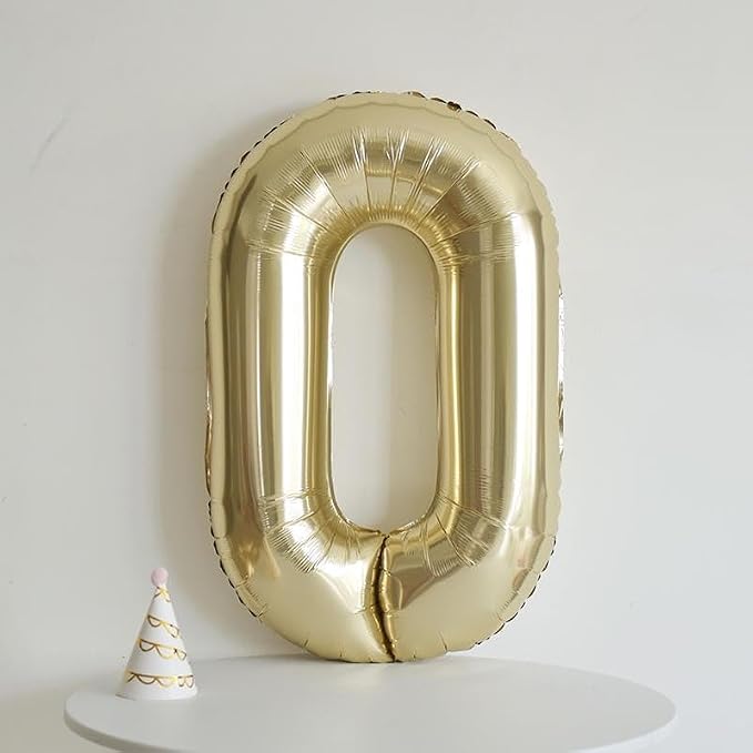40 inch White Gold Number Balloon Giant Foil Helium Balloons Champagne Gold - Image 7