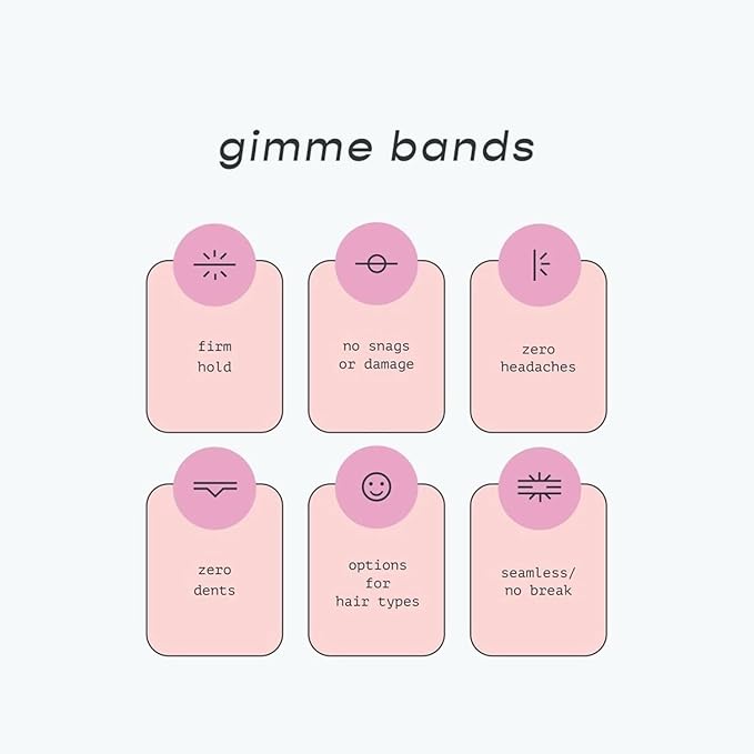 GIMME Bands Thick Fit Hair Ties | No Break Microfiber Thick Hair Elastics | Firm Yet Gentle Hold with No Snagging, Dents, or Breakage | Black Onyx