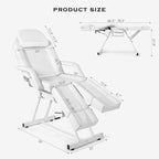 Artist hand Massage Table Facial Bed Massage Bed for Eyelash Extensions Salon Chair with Tray,Split Footrests(White)