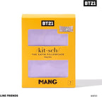 Kitsch x BT21 Satin Pillowcase with Zipper – Better Than Silk Pillowcase, Mang Character & Funky Floral Print – Soft Cooling Toddler Bed Time Pillow Case for Hair & Skin – King Size 19x36
