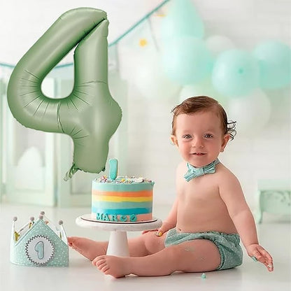 Number 4 Balloon, 40-Inch Sage Green Number Balloon | 40-inch foil balloon - Image 5